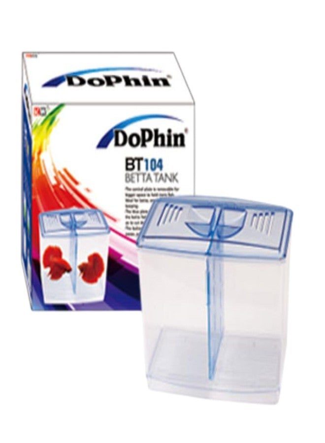 حوض أسماك بيتا من دوفين BT104 | مثالي لأسماك البيتا والأسماك الصغيرة وتربية النباتات | السعة: 1 لتر | (أصلي من متجر توناي) - Image 1